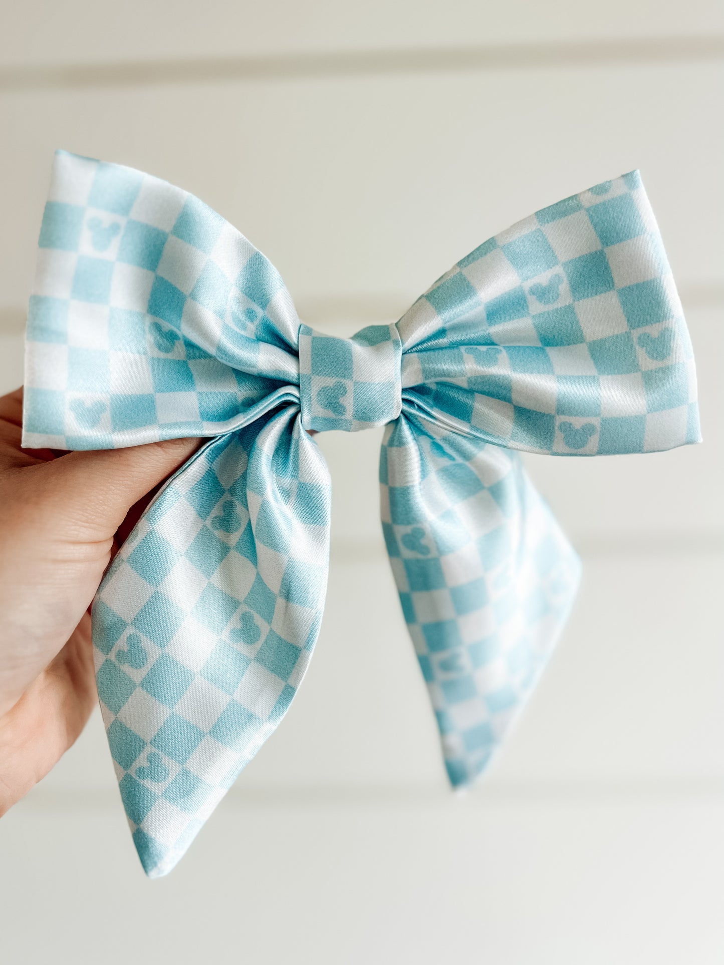 Magical Mini Bow - Blue Checkered