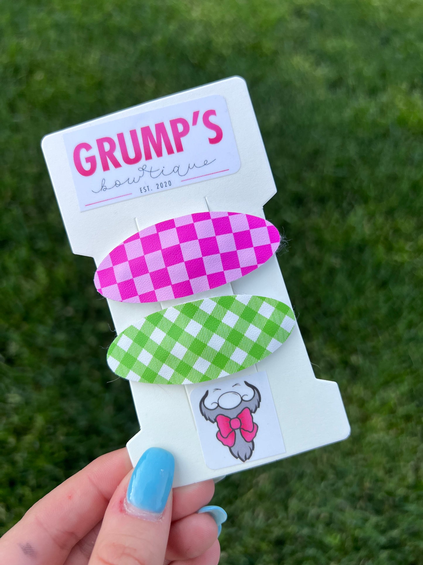 Pink/Green Patterned Clips