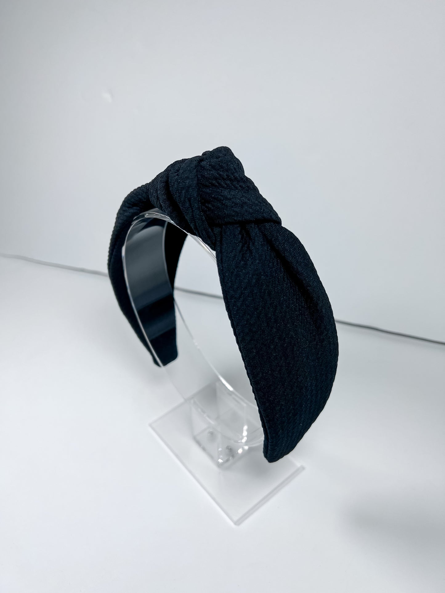 Solid Black Top Knot Headband