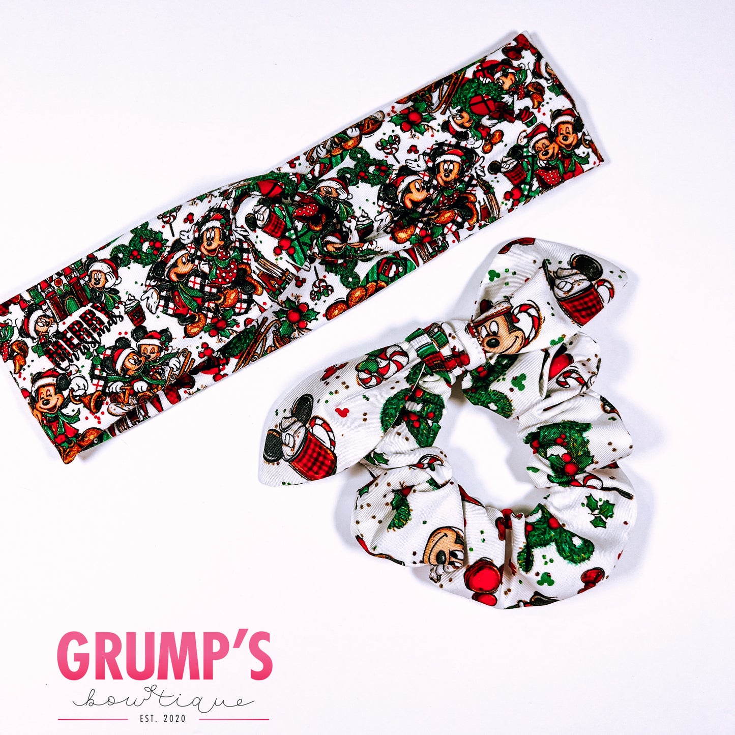 Very Merry Knotted Headband or BowScrunchie