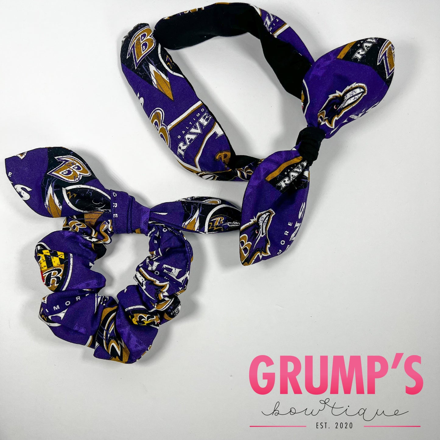 Baltimore Football Bowband OR Bow Scrunchie