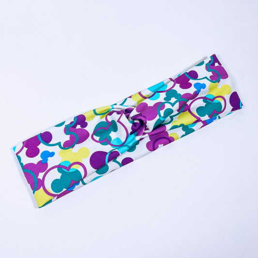 Purple/ Teal Knotted Headband