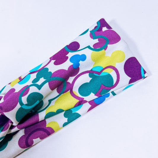 Purple/ Teal Knotted Headband