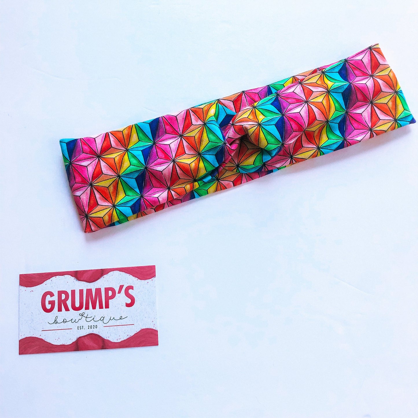 Rainbow Spaceship Earth Knotted Headband