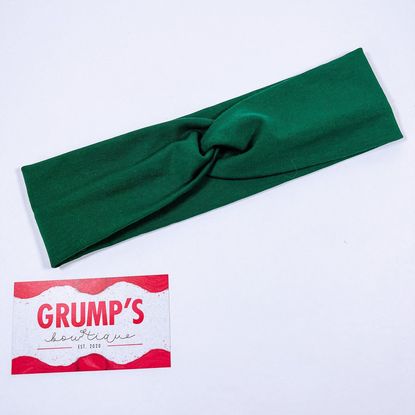 Dark Green Knotted Headband