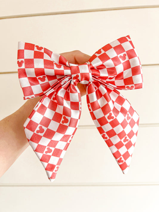 Magical Mini Bow - Red Checkered