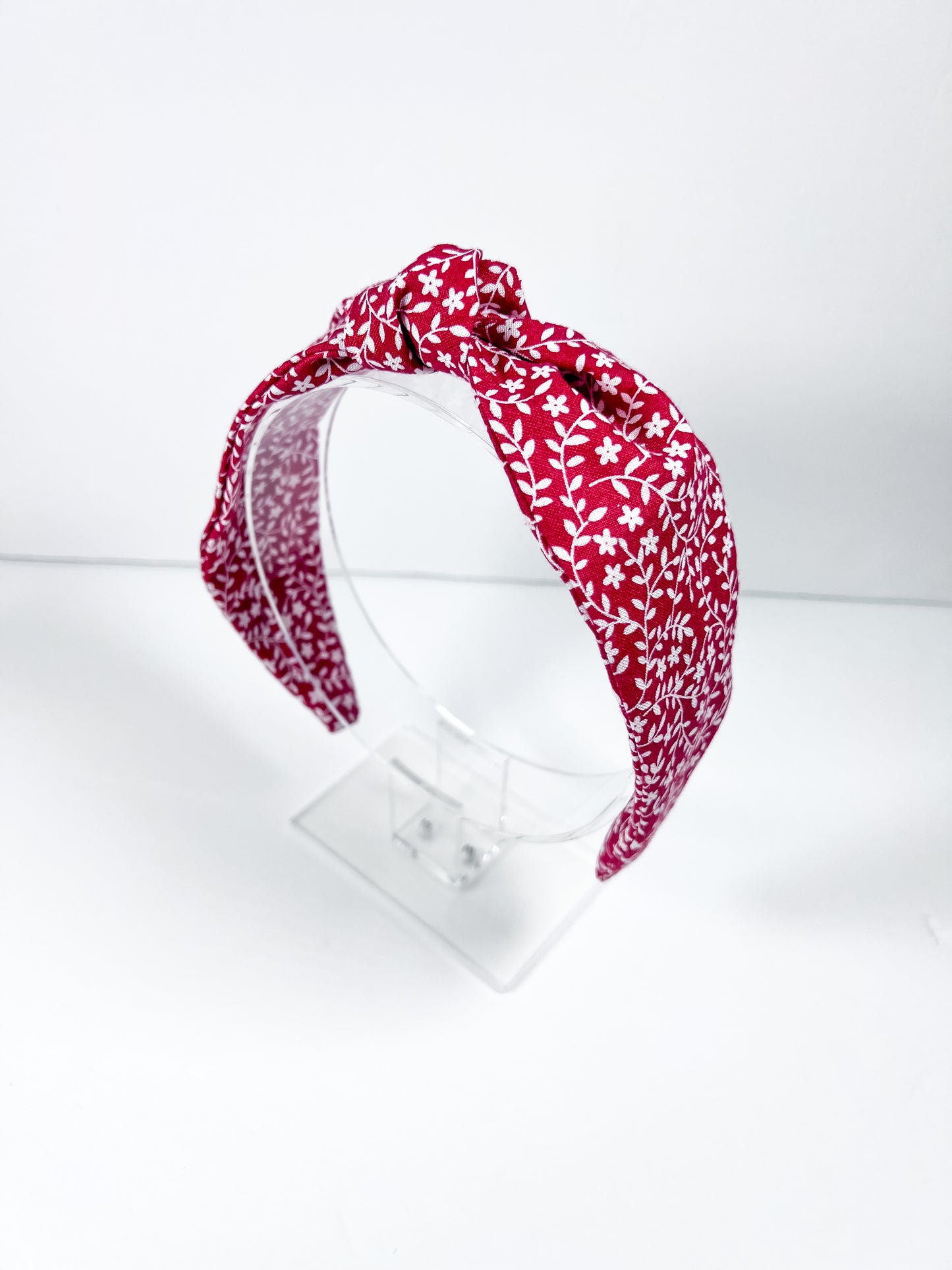 Sweet Red Blossom Top Knot Headband