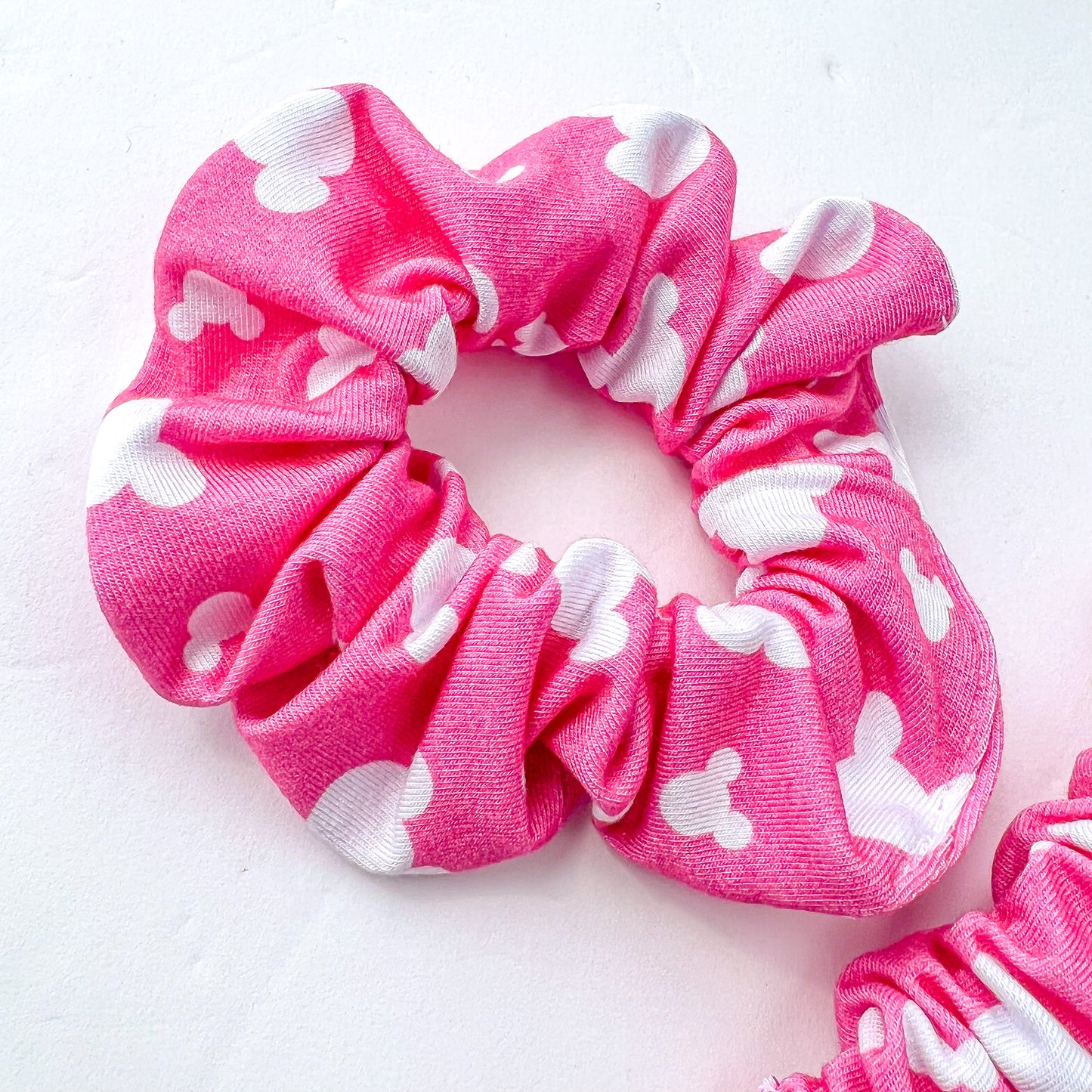 Pink and White Mouse Head Scrunchie OR Watch Band