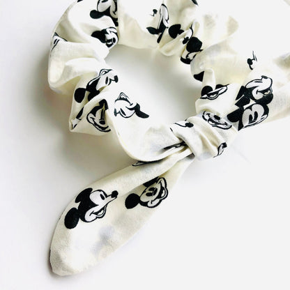 White and Black Mouse Bow-Band / Scrunchie with Bow