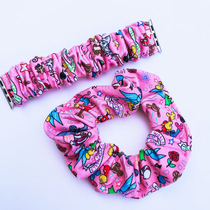 Looney & Turk - Apple Watch Bands Scrunchies  (Pink, Purple, White Balloons, Never Grow Up)